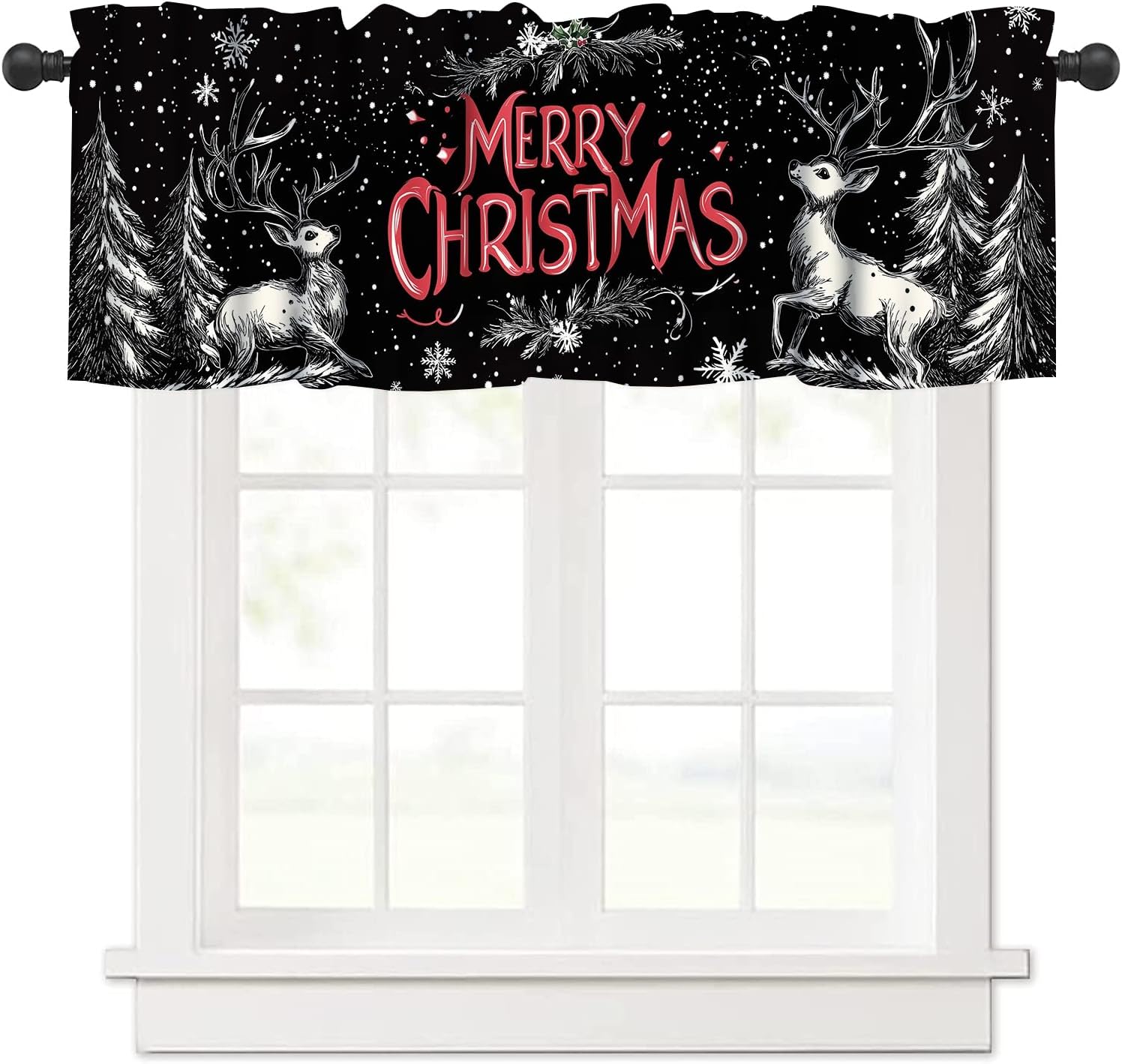 Festive Christmas Kitchen Valance 54 x 18 - YungHo