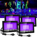 30W Black Lights 4 Pack LED Blacklight Flood Light - Waterproof Glow