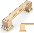 Amerdeco Brushed Brass Cabinet Pulls 3 in Hole Center - Durable