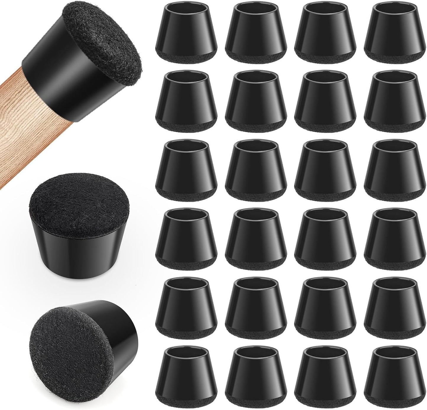 24 Pack Non-Slip Chair Leg Protectors for Hardwood Floors
