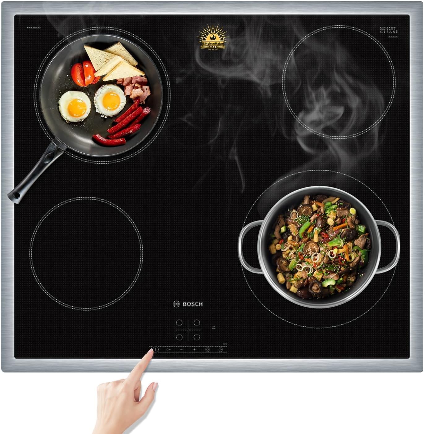 KitchenRaku Induction Cooktop Protector Mat for Electric Stoves