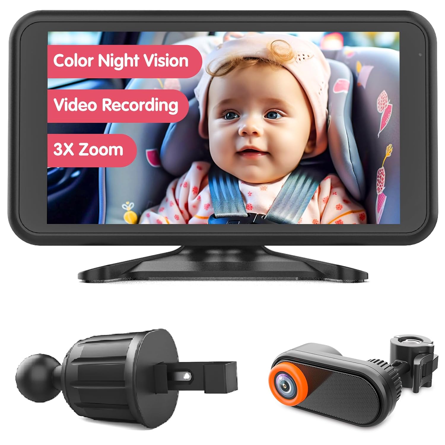BM3 Baby Car Camera - Securely Mount with Air Vent Clip