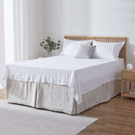 Belgian Linen Bed Skirt with Classic 22 Inch Tailored Drop