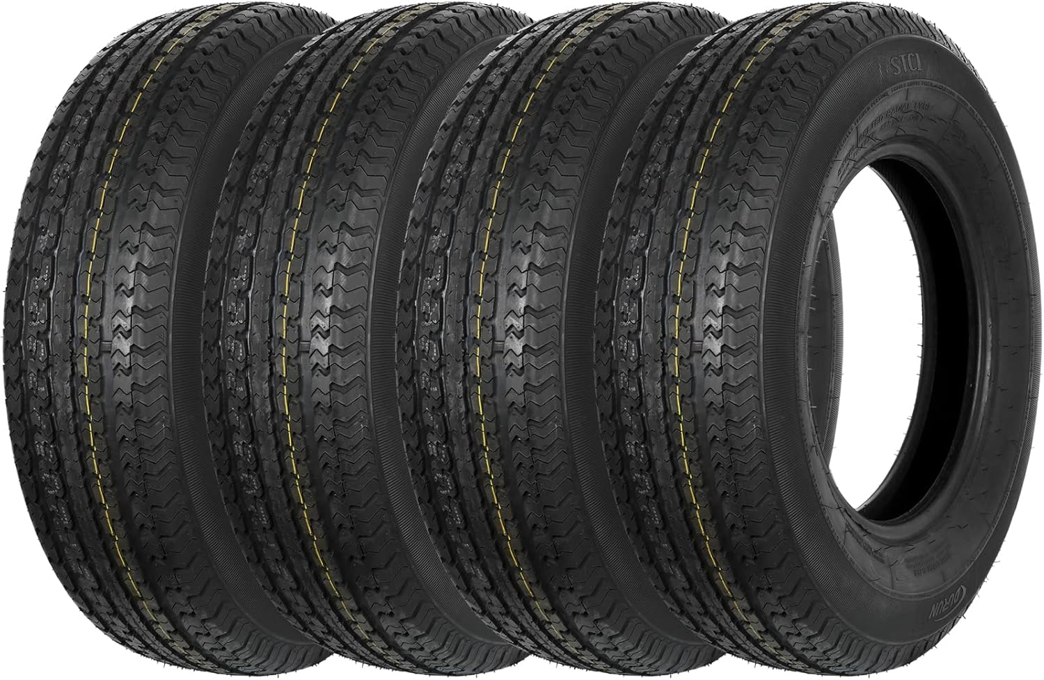 Set of 4 Premium Trailer Tires ST 205/75R14 for Durability