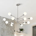 VONLUCE 12-Light Sputnik Chandelier - Modern Brushed Nickel Fixture