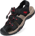 Men's Closed Toe Leather Sport Sandals for Hiking - Lightweight Trail