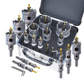 TCT Carbide Hole Saw Kit 10Pcs for Hard Metal - Heavy Duty Cutting