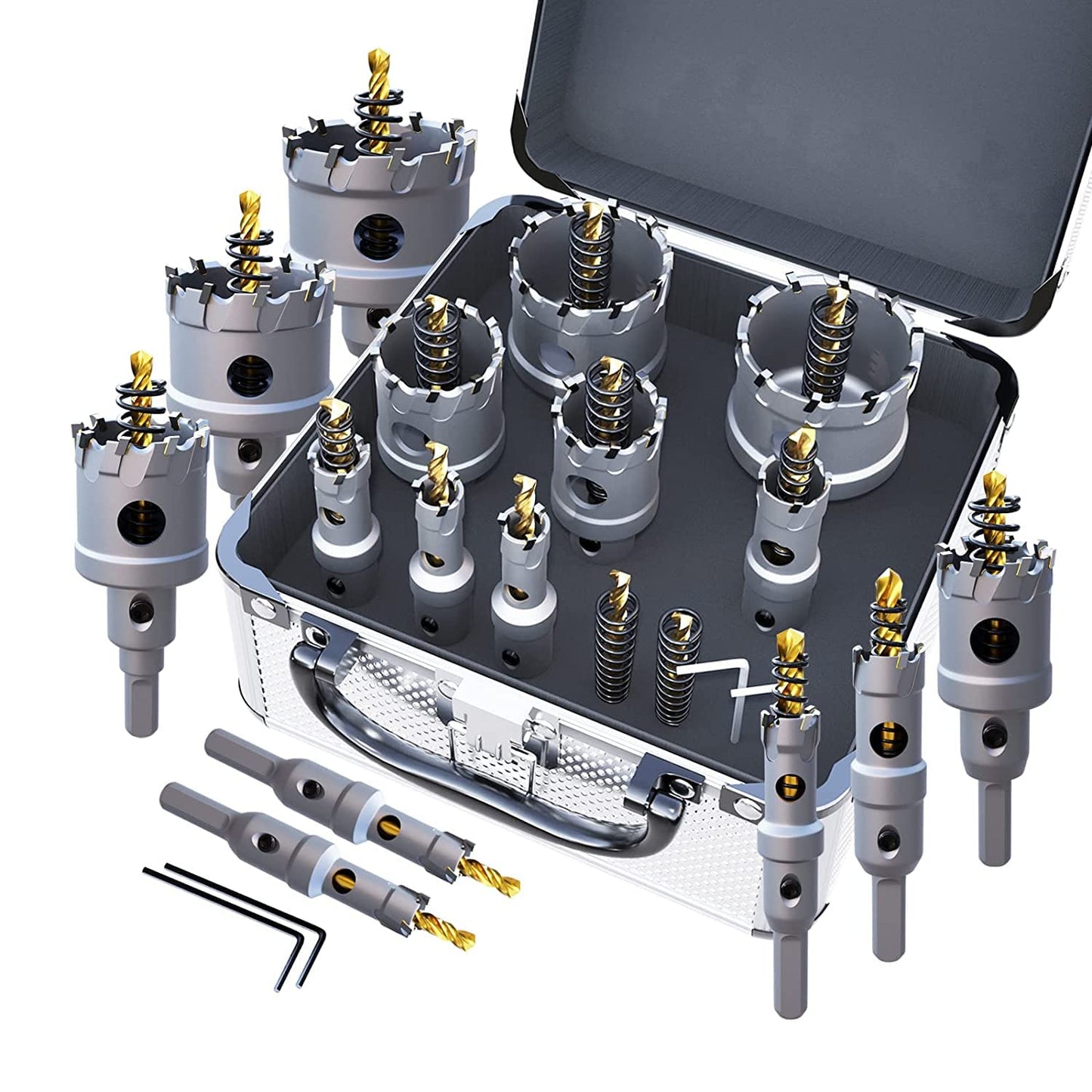 Upgrade Heavy Duty Carbide Hole Saw Kit for Hard Metal Cutting