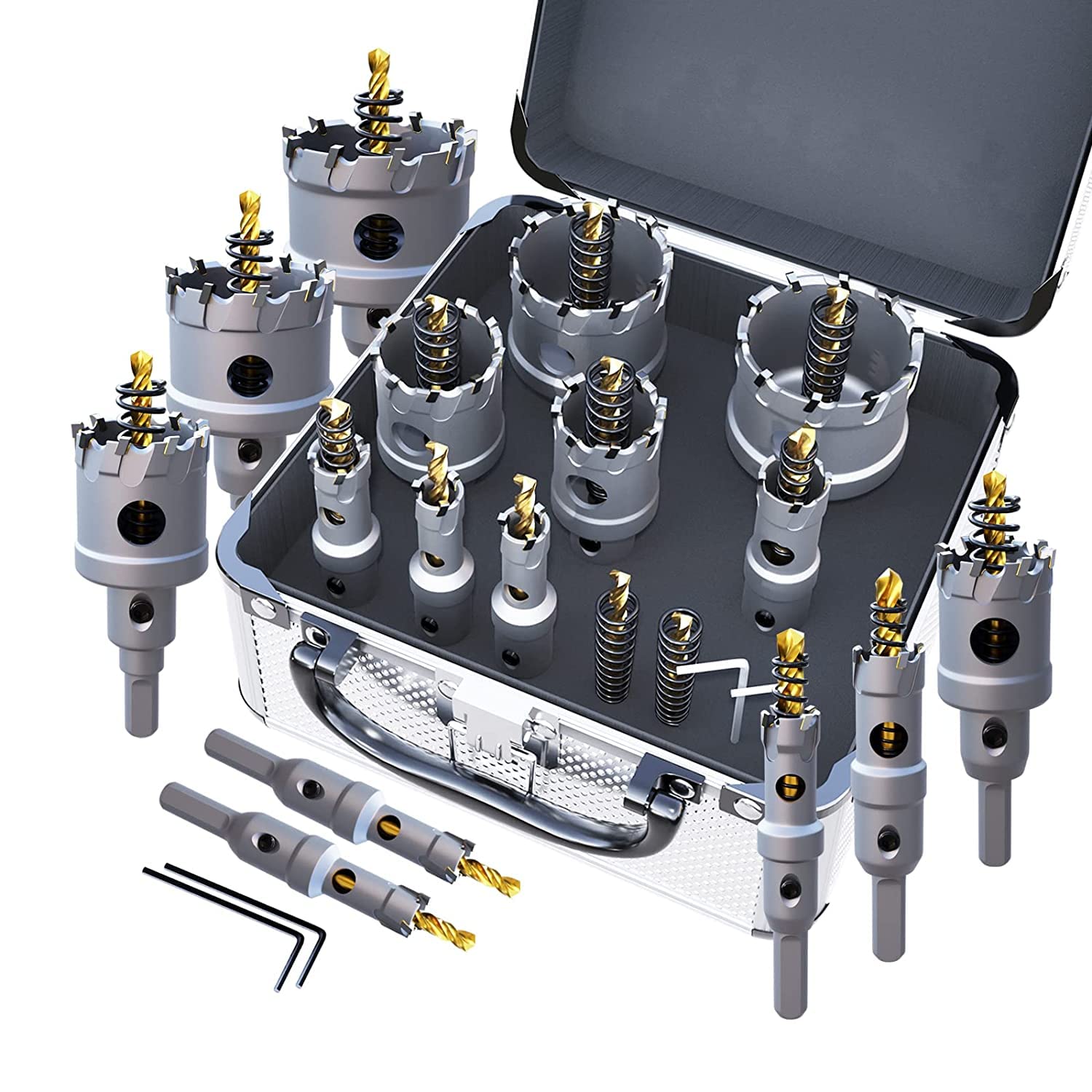 Upgrade Heavy Duty Carbide Hole Saw Kit for Hard Metal Cutting