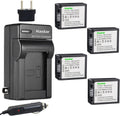 Kastar Battery 4-Pack and Charger Kit for DMW-BLB13 Series - Long