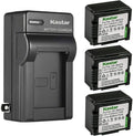 3-Pack 1050mAh Lithium-Ion Batteries with AC Charger - Compact Kit