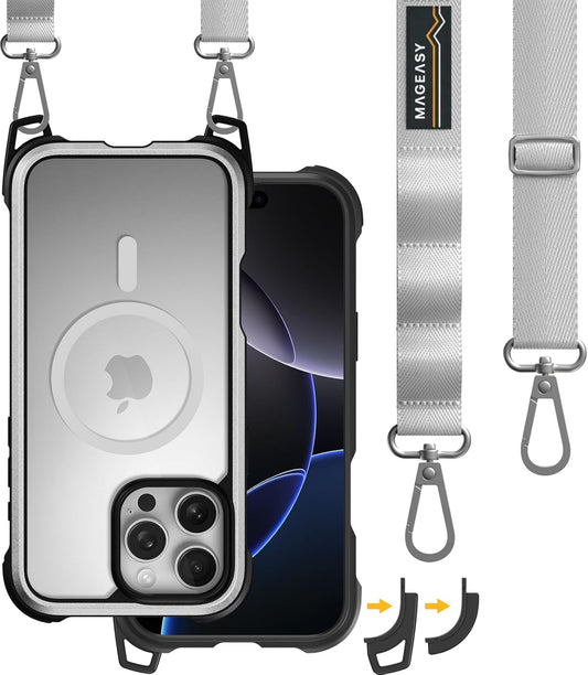 MAGEASY iPhone 16 Pro Max Case with Strap - 20ft Drop Protection
