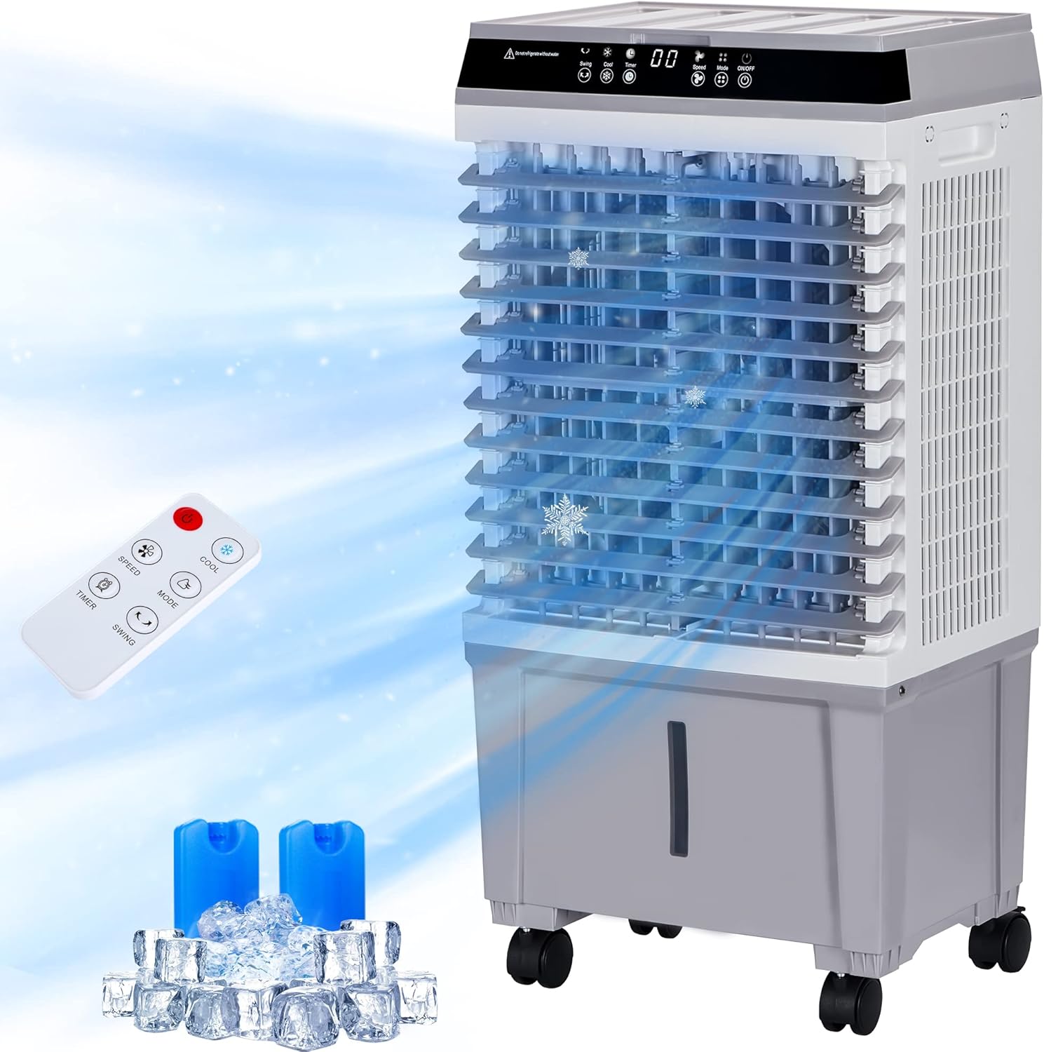 Portable Swamp Cooler, Powerful Cooling, Remote Control
