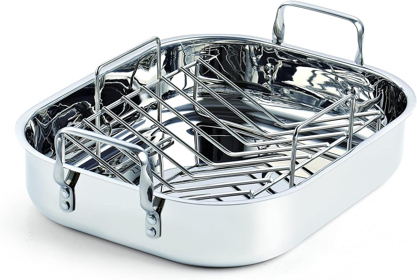 Cooks Standard Stainless Steel Roaster Pan with V-Shaped Rack