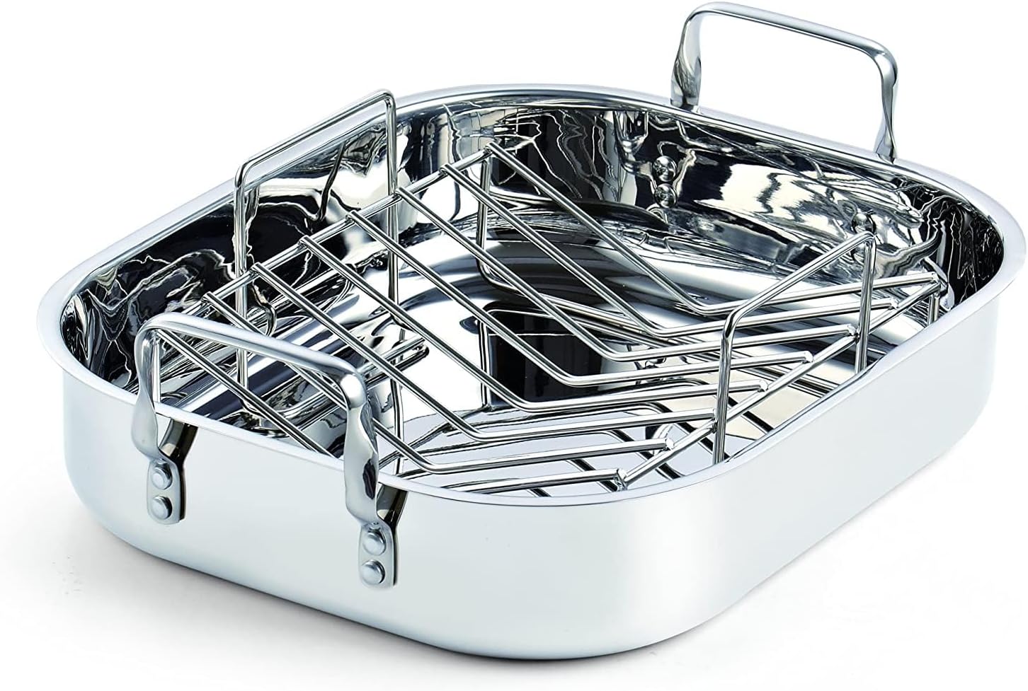 Cooks Standard Stainless Steel Roaster Pan with V-Shaped Rack