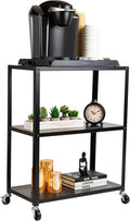 Mind Reader Metal Rolling Cart - 3-Tier Microwave Stand for Home or Office