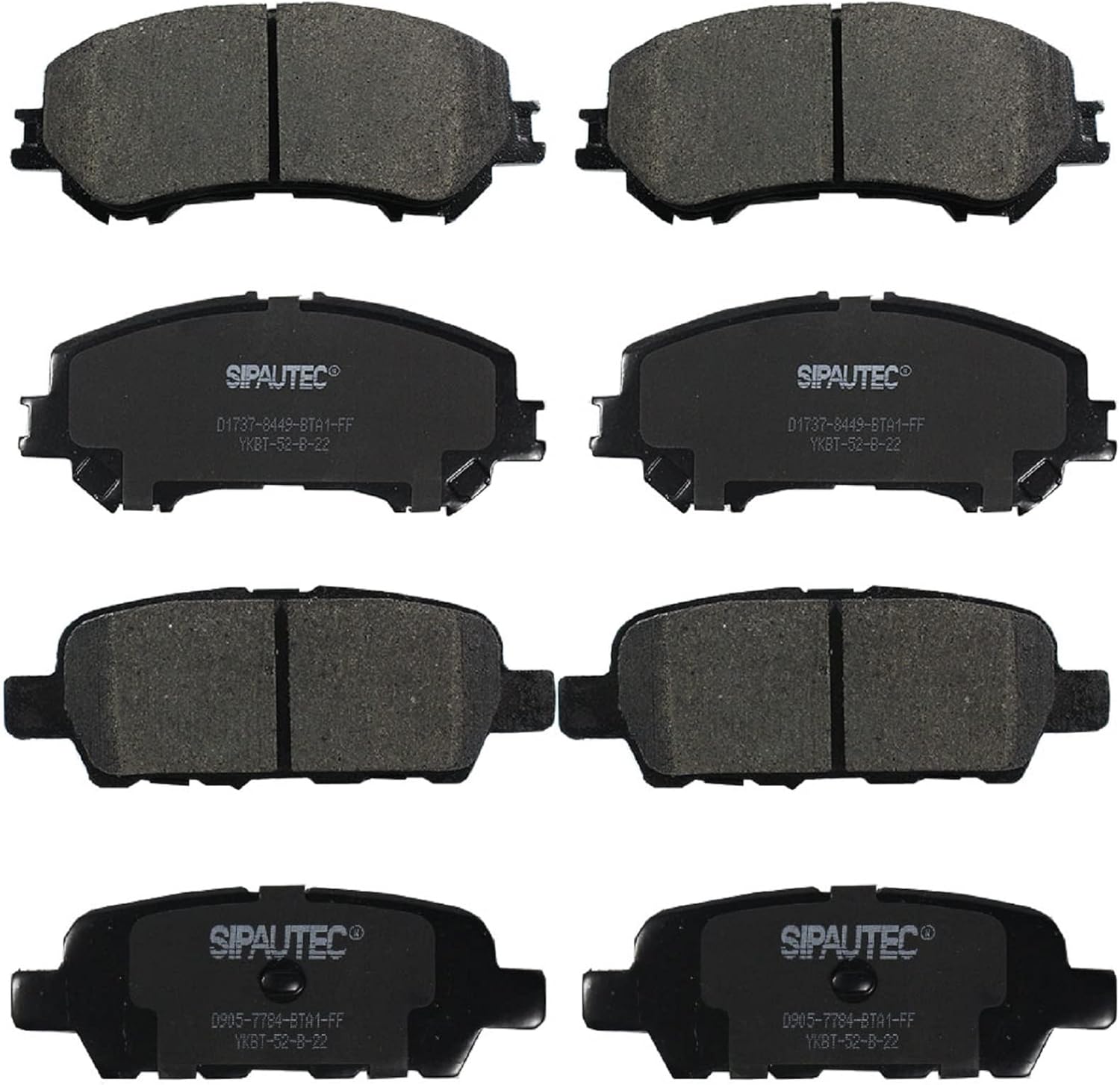 SIPAUTEC Carbon Fiber Ceramic Brake Pads for Nissan Rogue 2014-2019