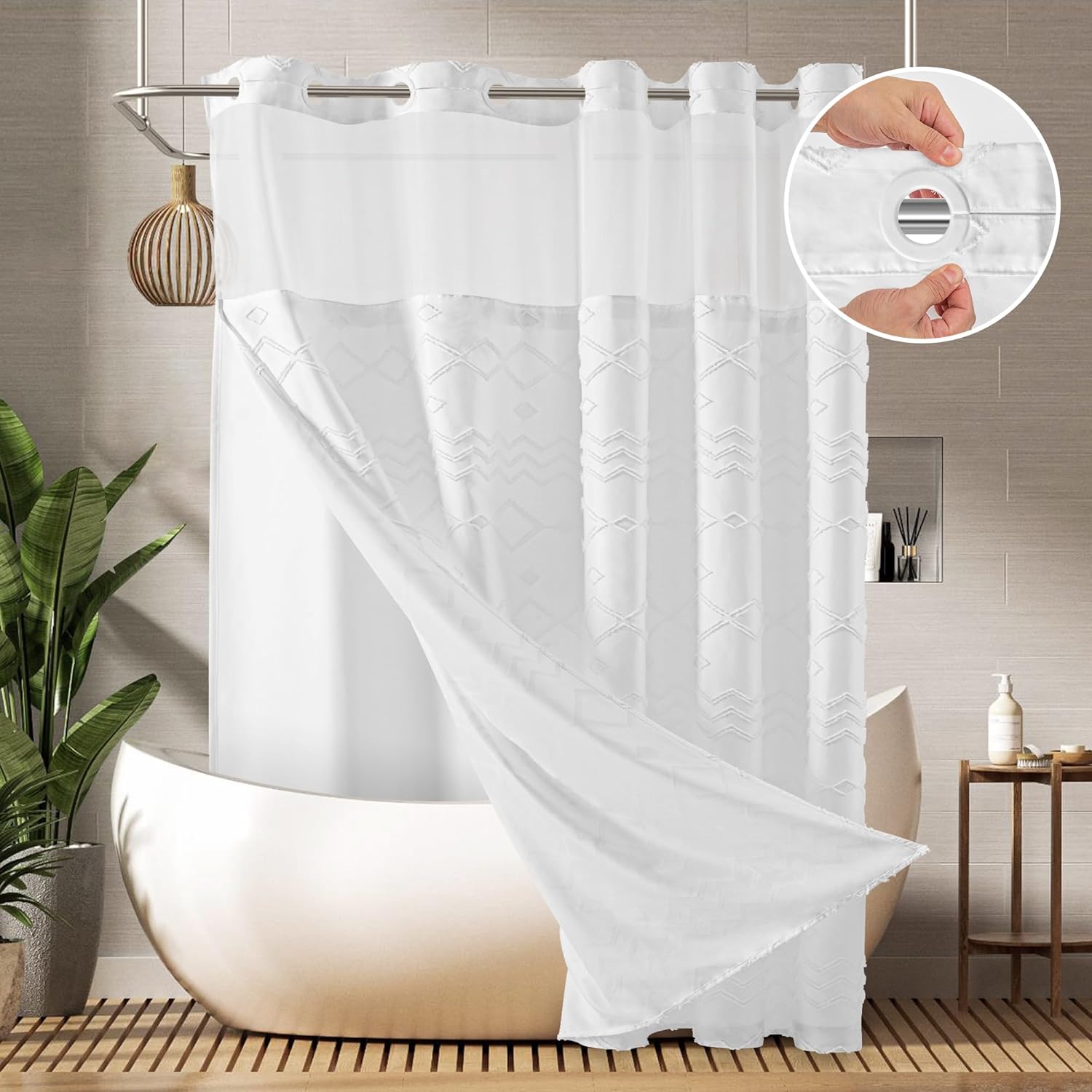 PANGSINNE Luxury Boho Shower Curtain Set