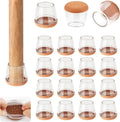Brown Felt Chair Leg Protectors - Anti-Scratch Floor Saver