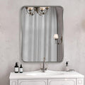 Brushed Nickel Rounded Rectangle Mirror 24x32 in - Sleek Bathroom
