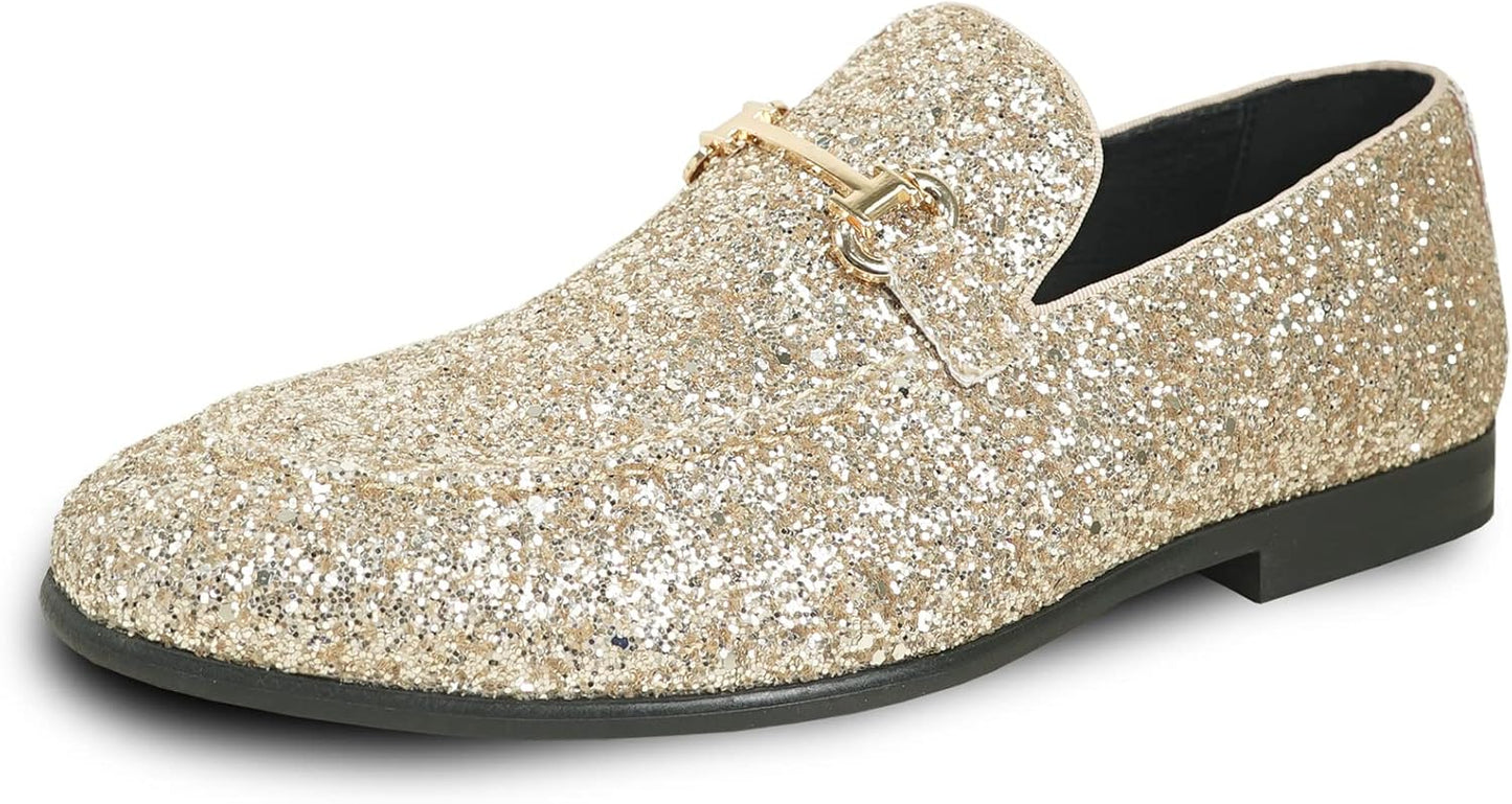 Brilliant Glitter Dress Loafers for Men - Perfect for Prom Events