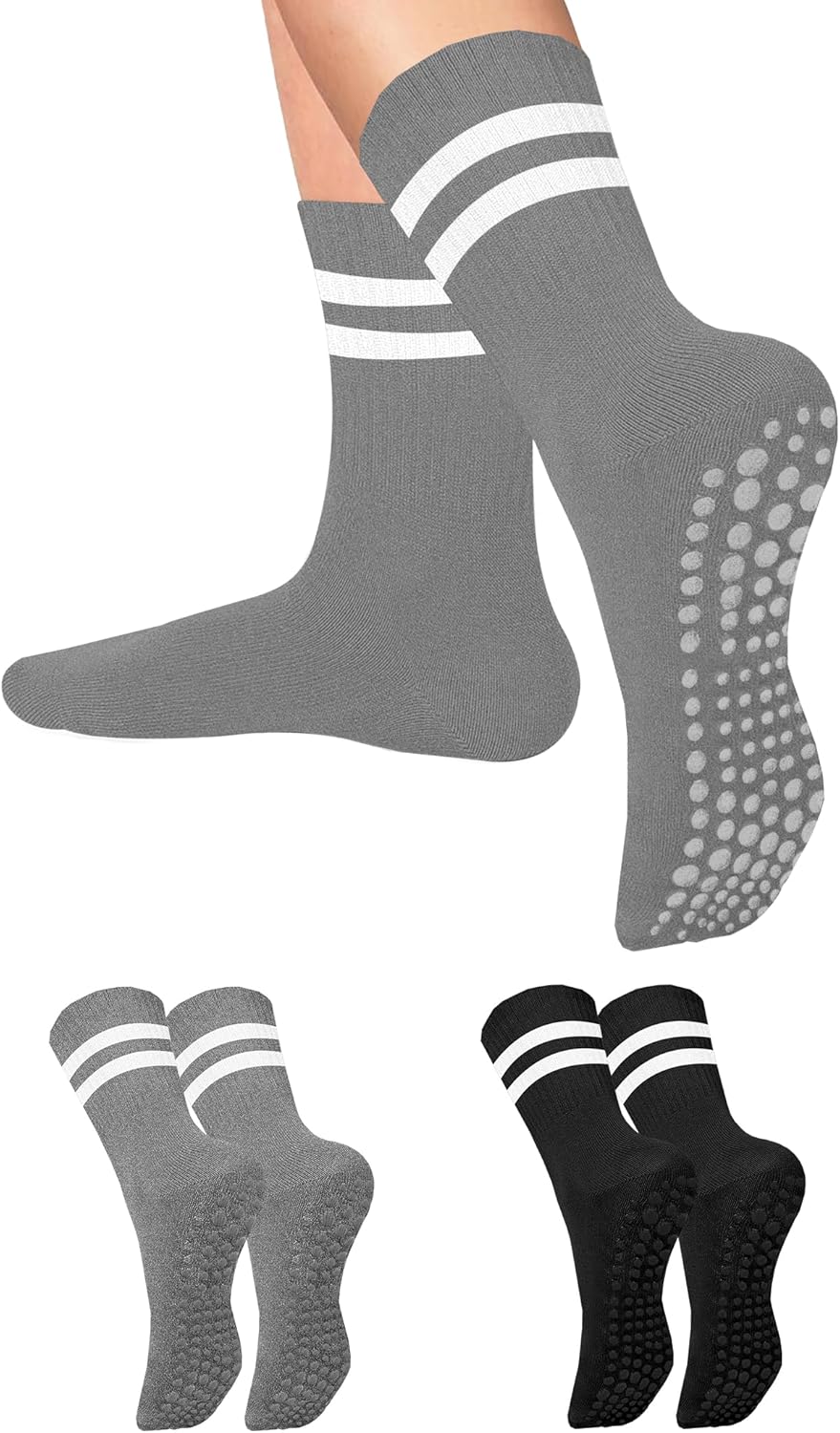 AURUZA Grip Socks - Anti-Slip Ballet Yoga Crew