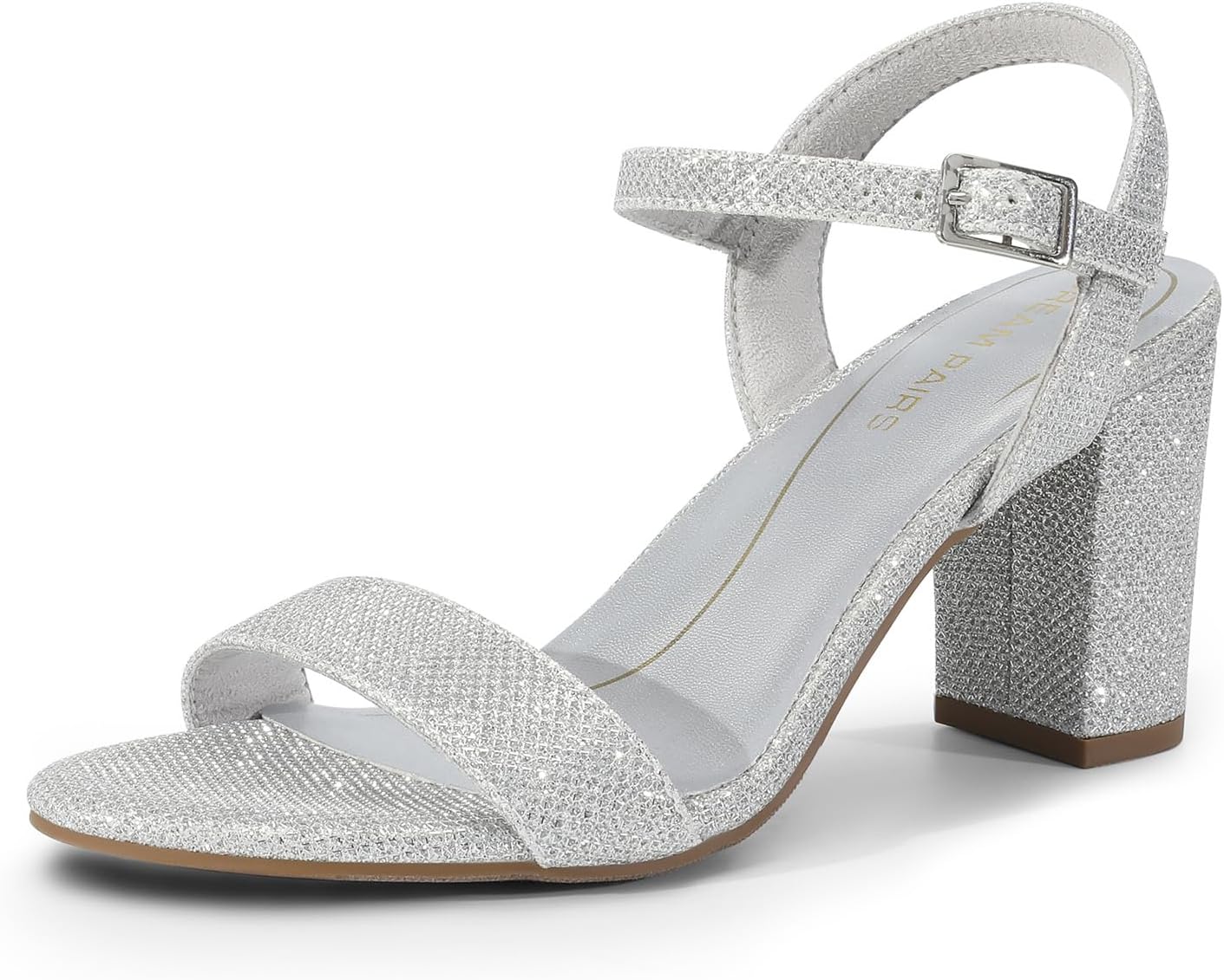 DREAM PAIRS Women's Low Heels Block Open Toe Ankle Strap Sandals
