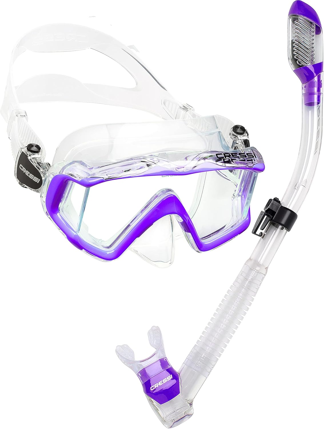 Cressi Panoramic Wide View Mask & Dry Snorkel Kit for Diving