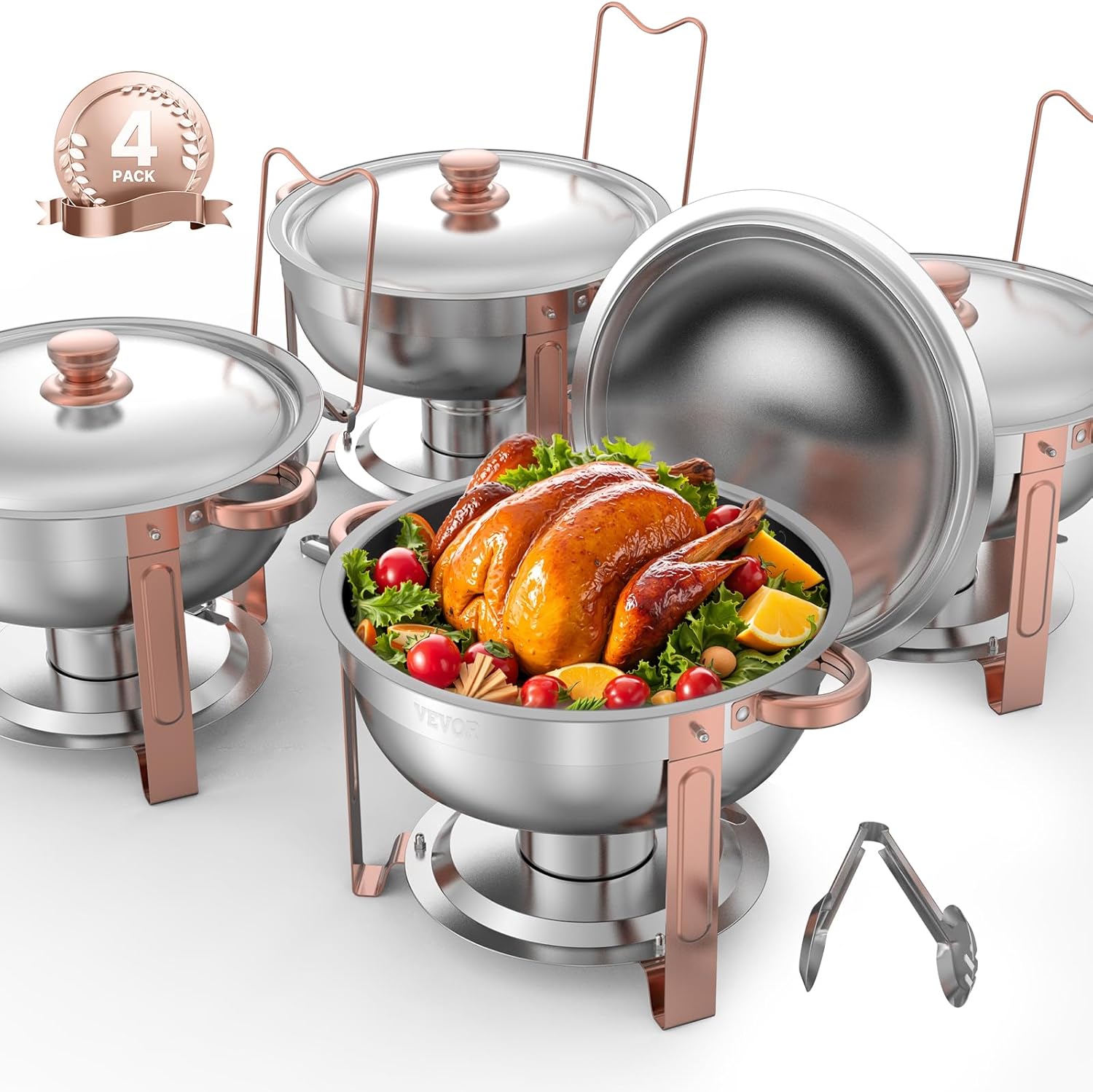 VEVOR Chafing Dish Buffet Set: Elegant Rose Gold Finish
