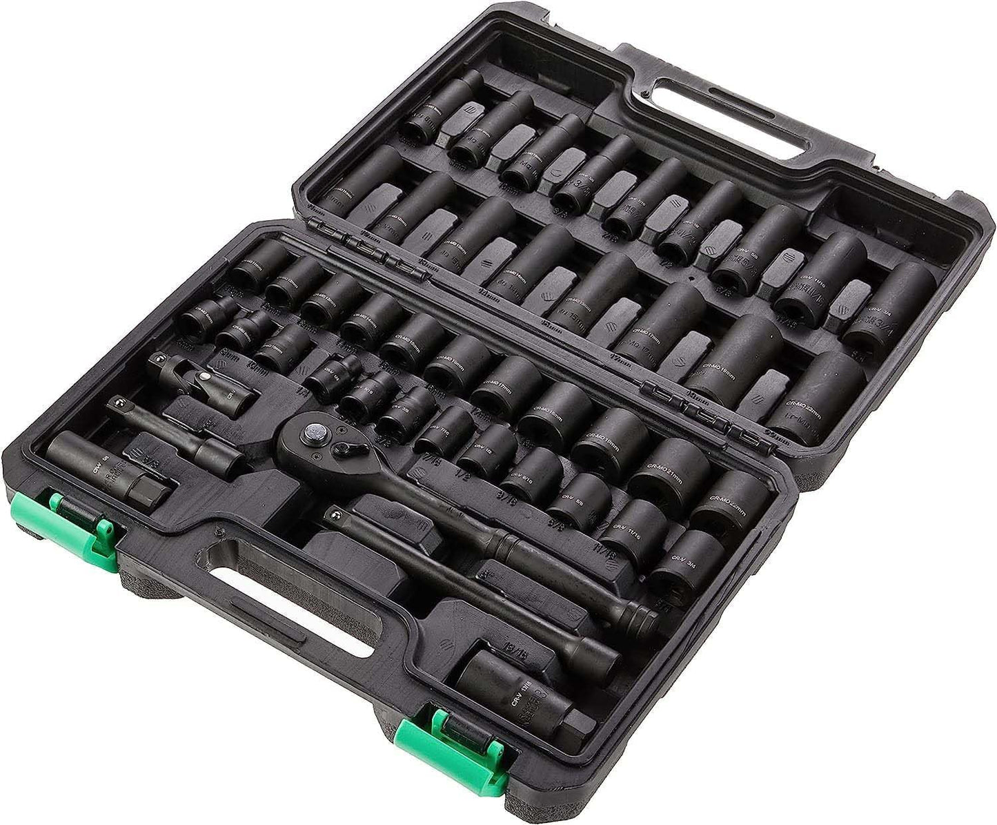 46-Piece 3/8-Inch Drive Socket Set with Ratchet and Case