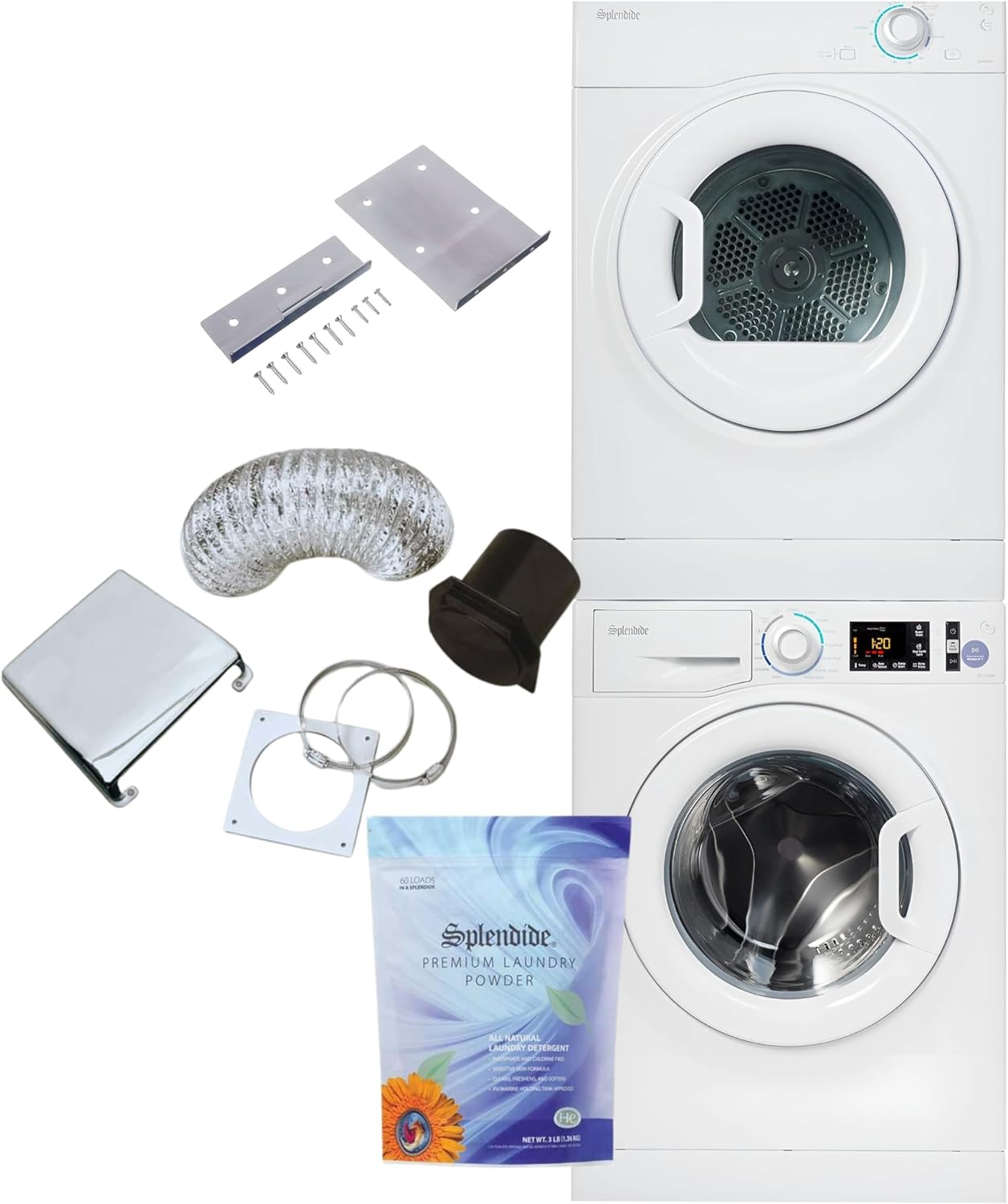 Efficient Washer & Dryer Stack Bundle + Extras