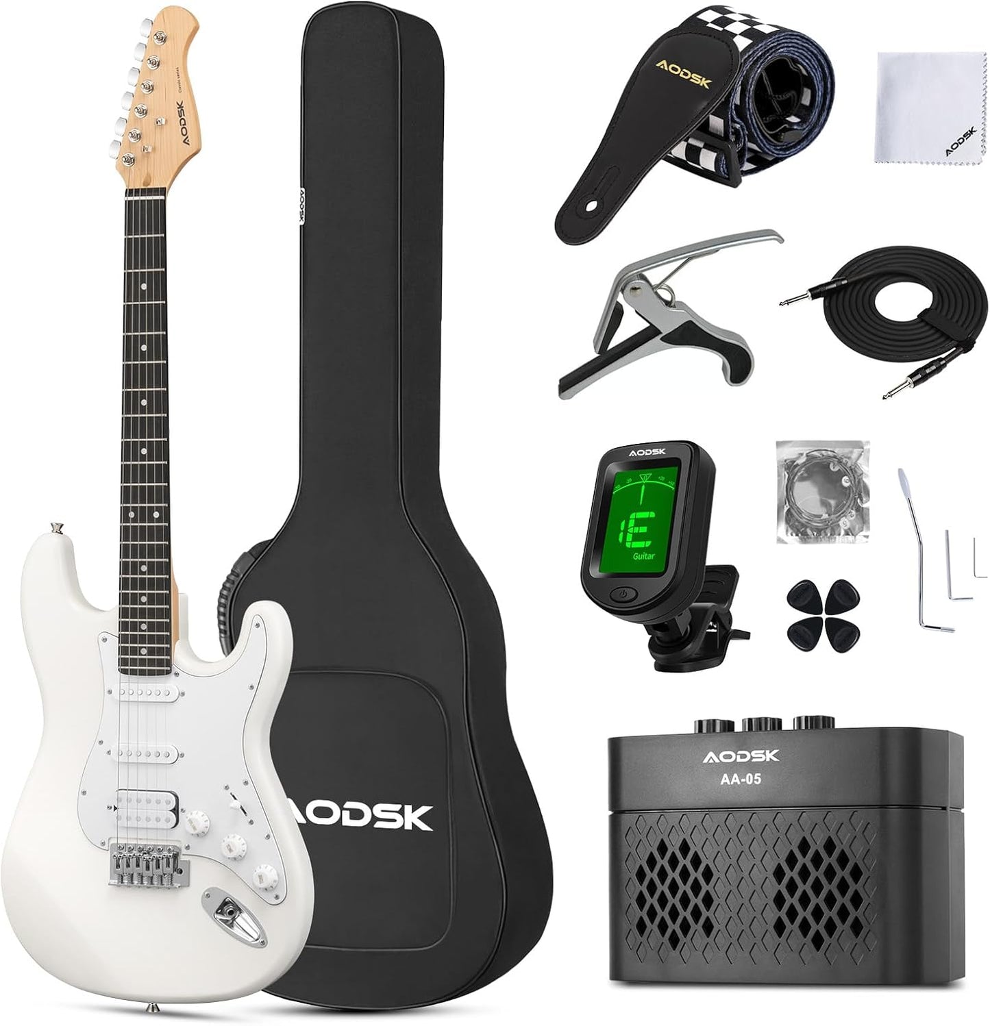 AODSK Electric Guitar Beginner Kit with Amp and Accessories