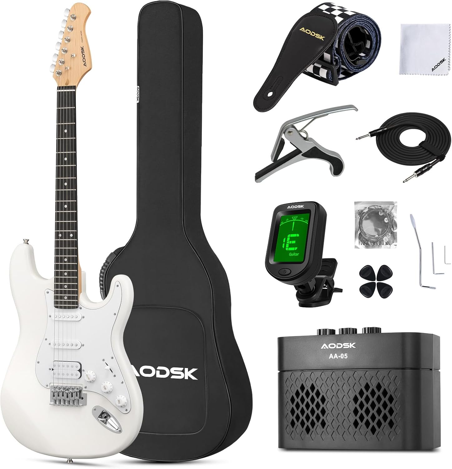 AODSK Electric Guitar Beginner Kit with Amp and Accessories