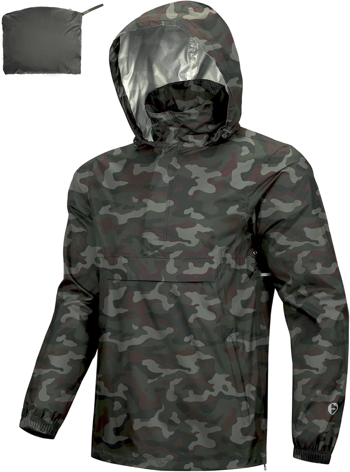 Outdoor Ventures Men's Rain Jacket Waterproof Lightweight Pullover