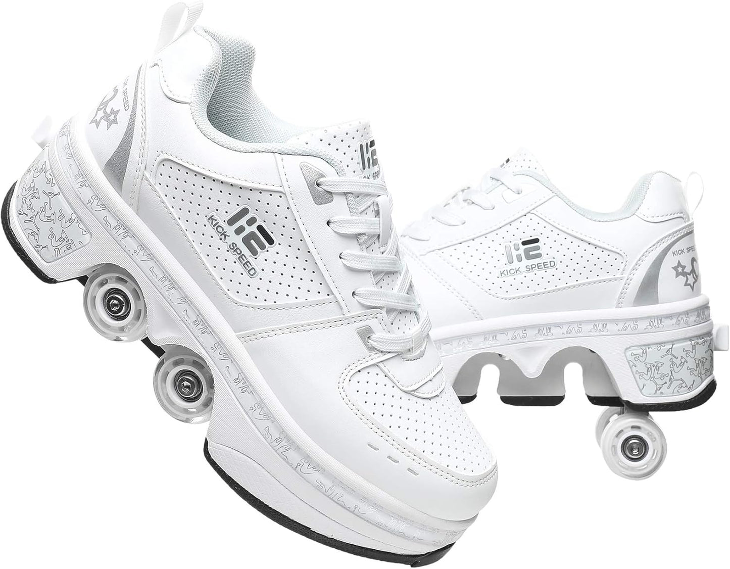 2-in-1 Roller Skates Shoes with Retractable Wheels for Fun