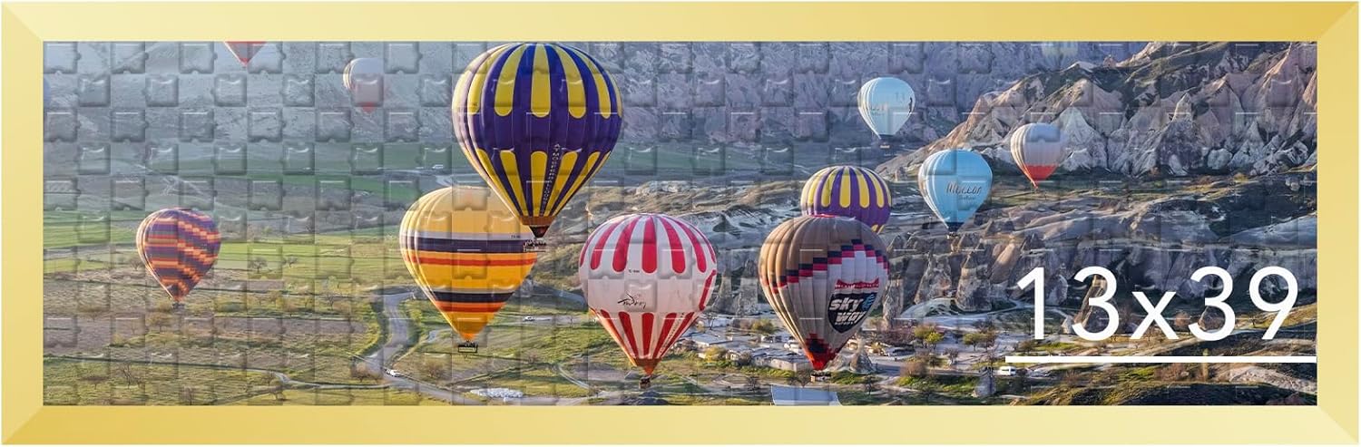 13x39 Picture Frame Gold for Puzzles and Photos, Stylish Decor