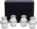 Mini Keepsake Urns for Human Ashes Set of 4 - White Hand-Painted