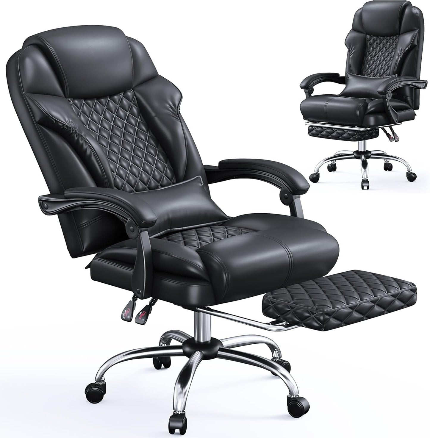 Adjustable Upholstered Office Chair - Comfort & Support