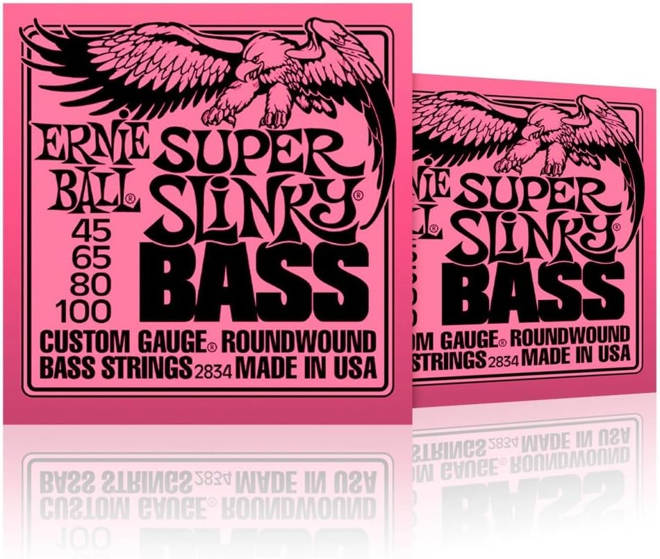 Ernie Ball 2834 Super Slinky Round Wound Bass Strings 2 Pack