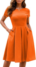 Summer Dresses for Women with Pockets - Oxiuly Vintage A-Line Midi