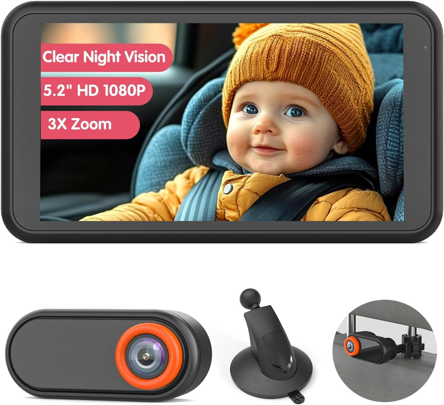 360 Rotation Baby Car Camera Mount by LUCKVIEW