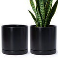 D'vine Dev Set of 2 Ceramic Planter Pots 8.2 in - Minimalist Pair