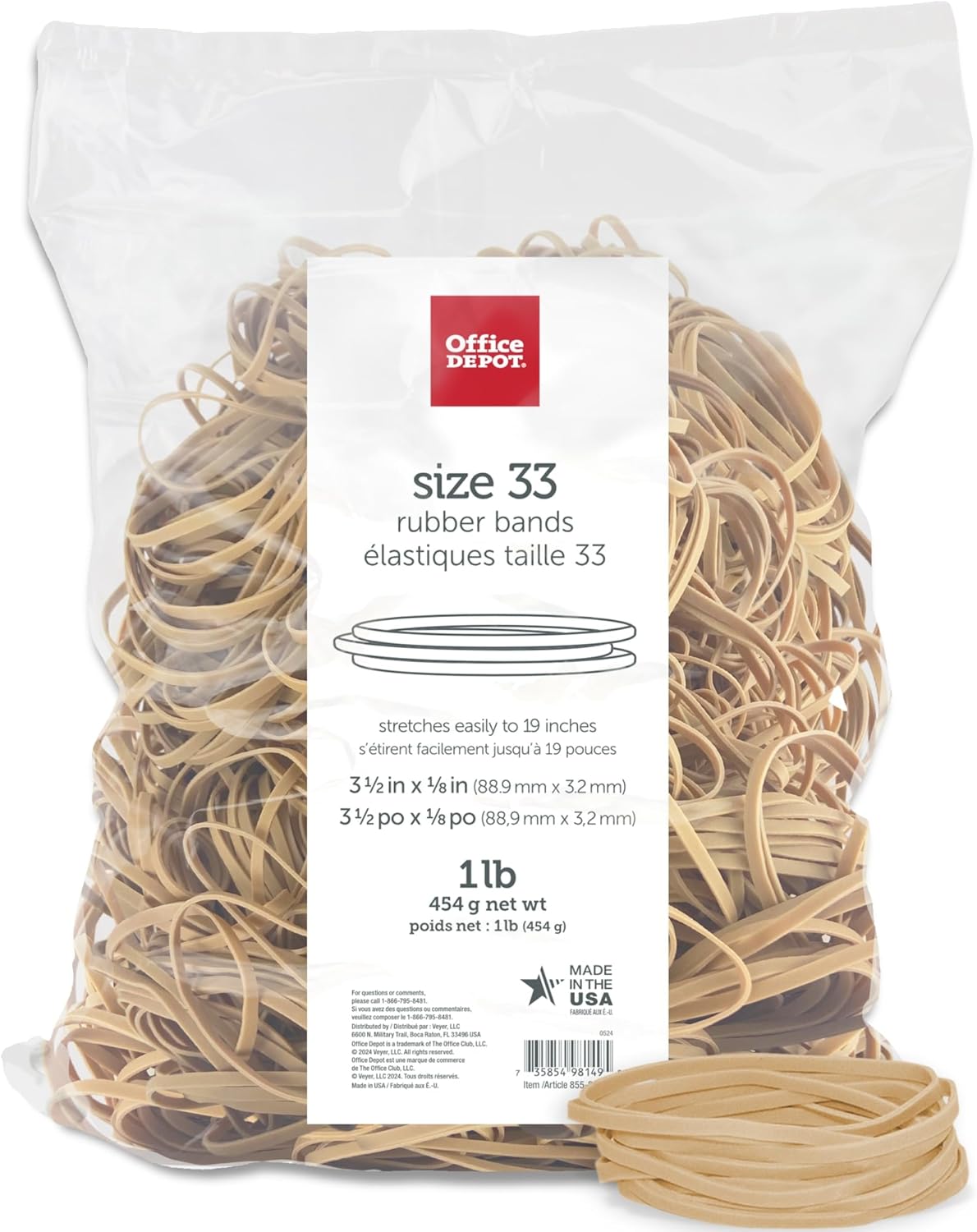 Office Depot Rubber Bands #33 - Strong Grip & Flexibility