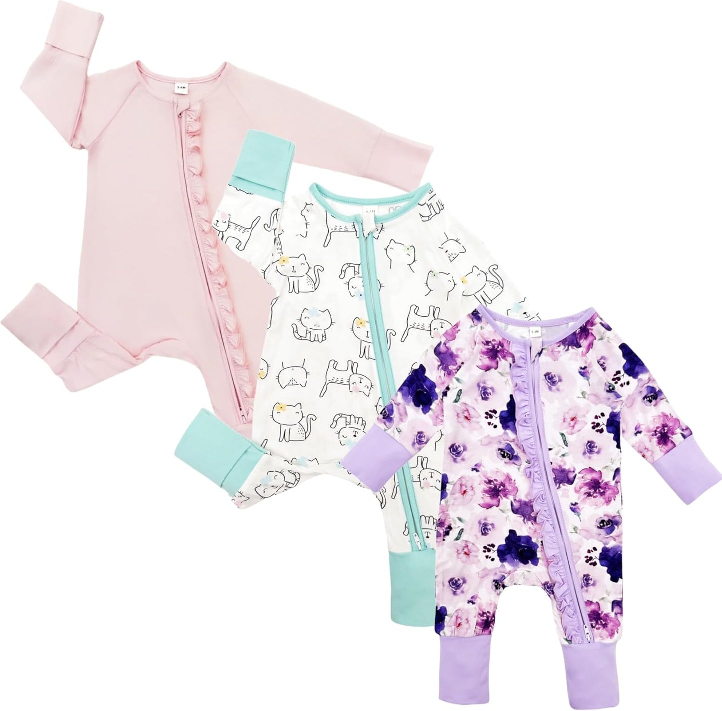 Bow Dream Baby Girl Clothing Footies for Newborn to 24 Months