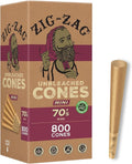 ZIG-ZAG Pre Rolled Cones 70s Size (800 Pack) - Bulk Unbleached Cones