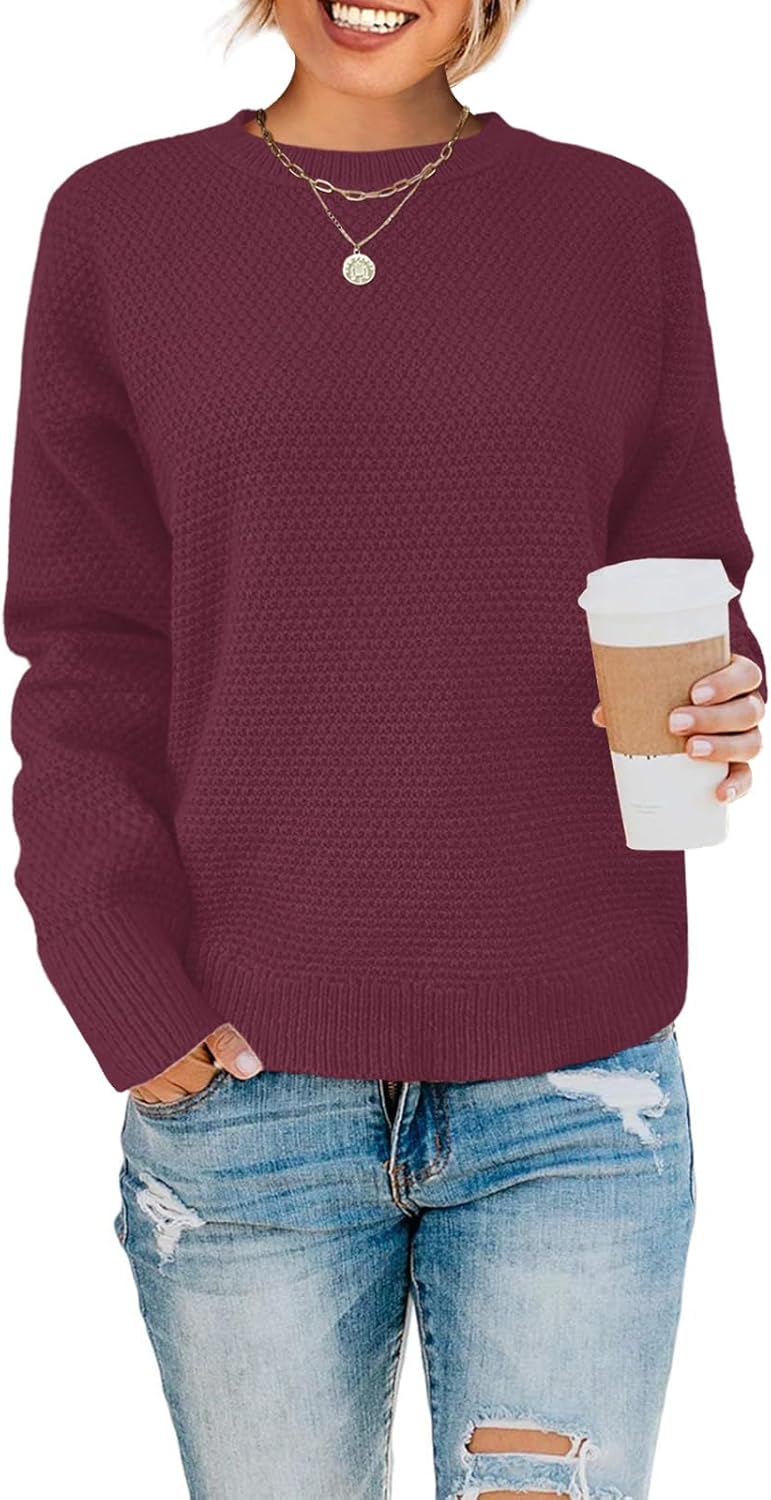 Cozy Crewneck Knit Sweater by Lylinan