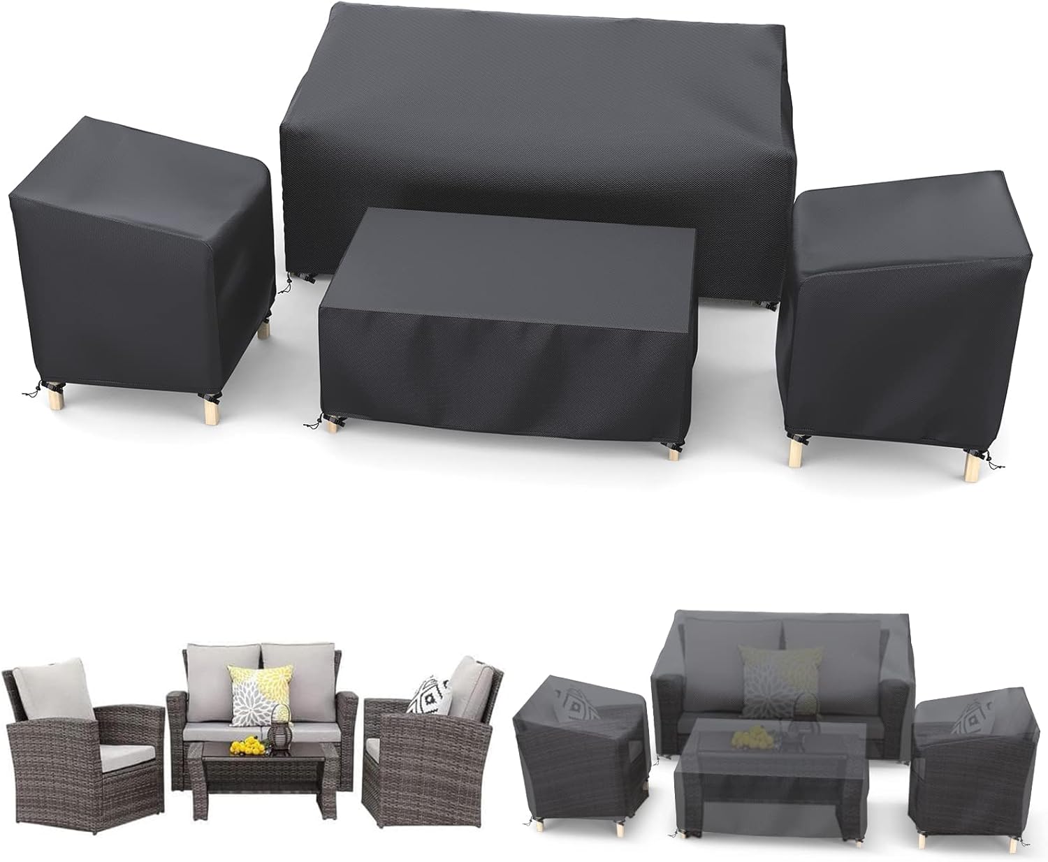 STARTWO Outdoor Patio Furniture Cover Waterproof 4-Piece Set