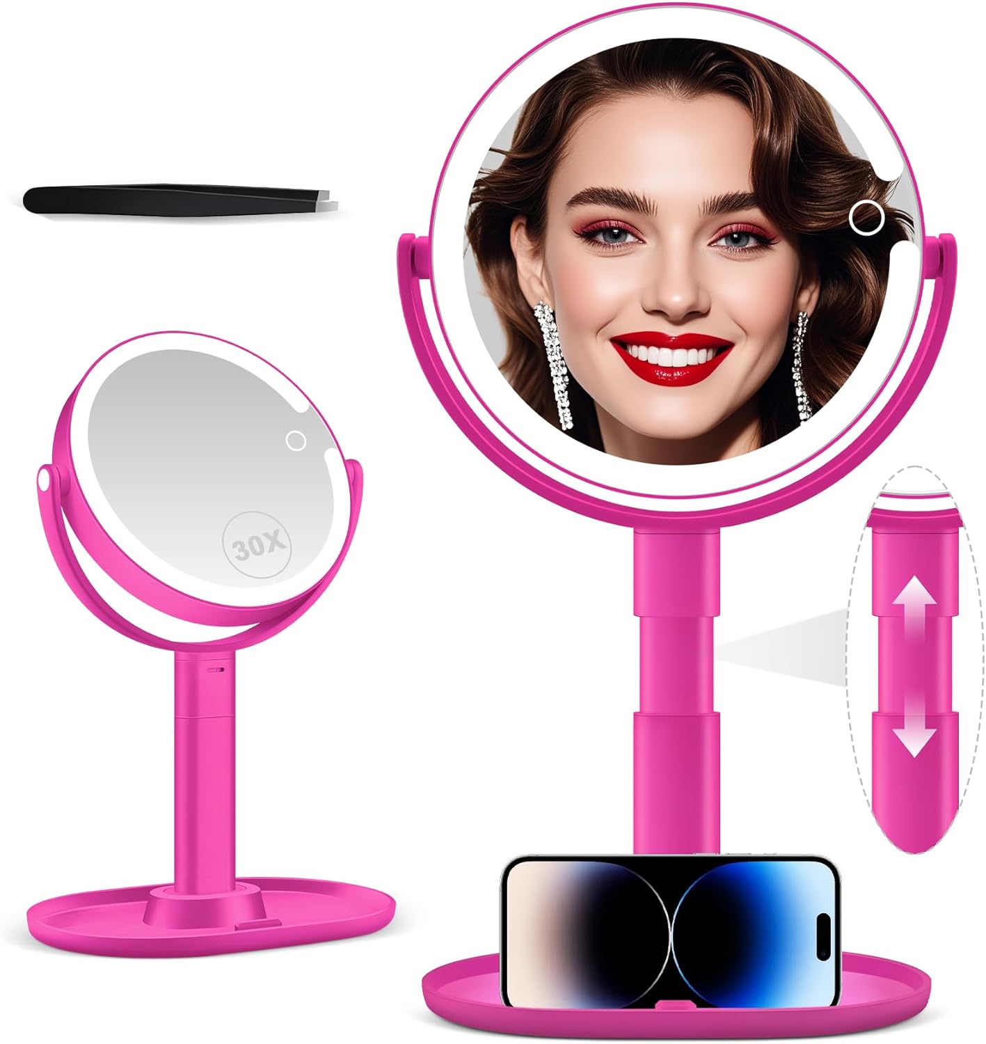 MIYADIVA Makeup Mirror with Lights and 30X Magnification