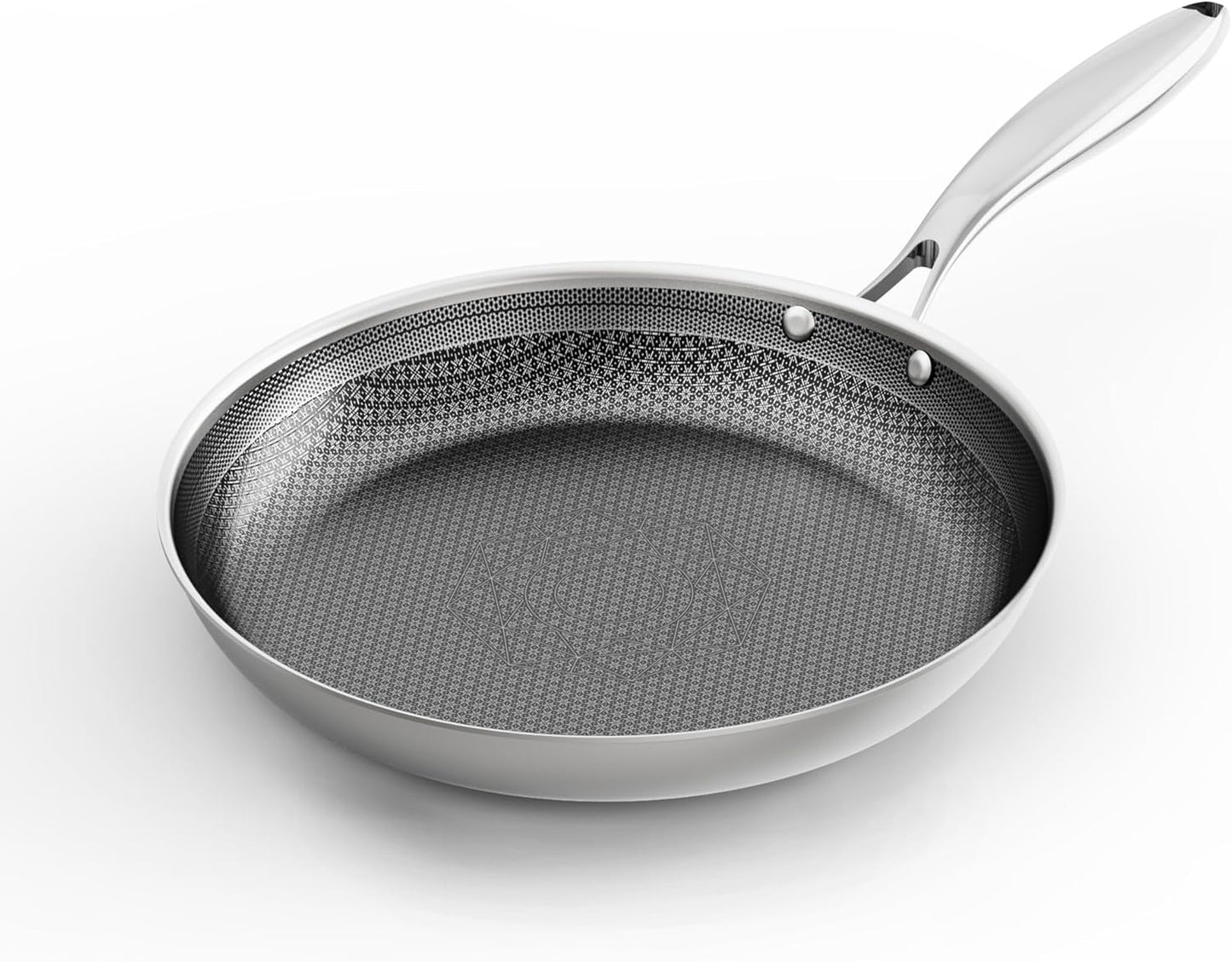 COOKING KING 12-Inch Stainless Steel Pan for Perfect Cooking