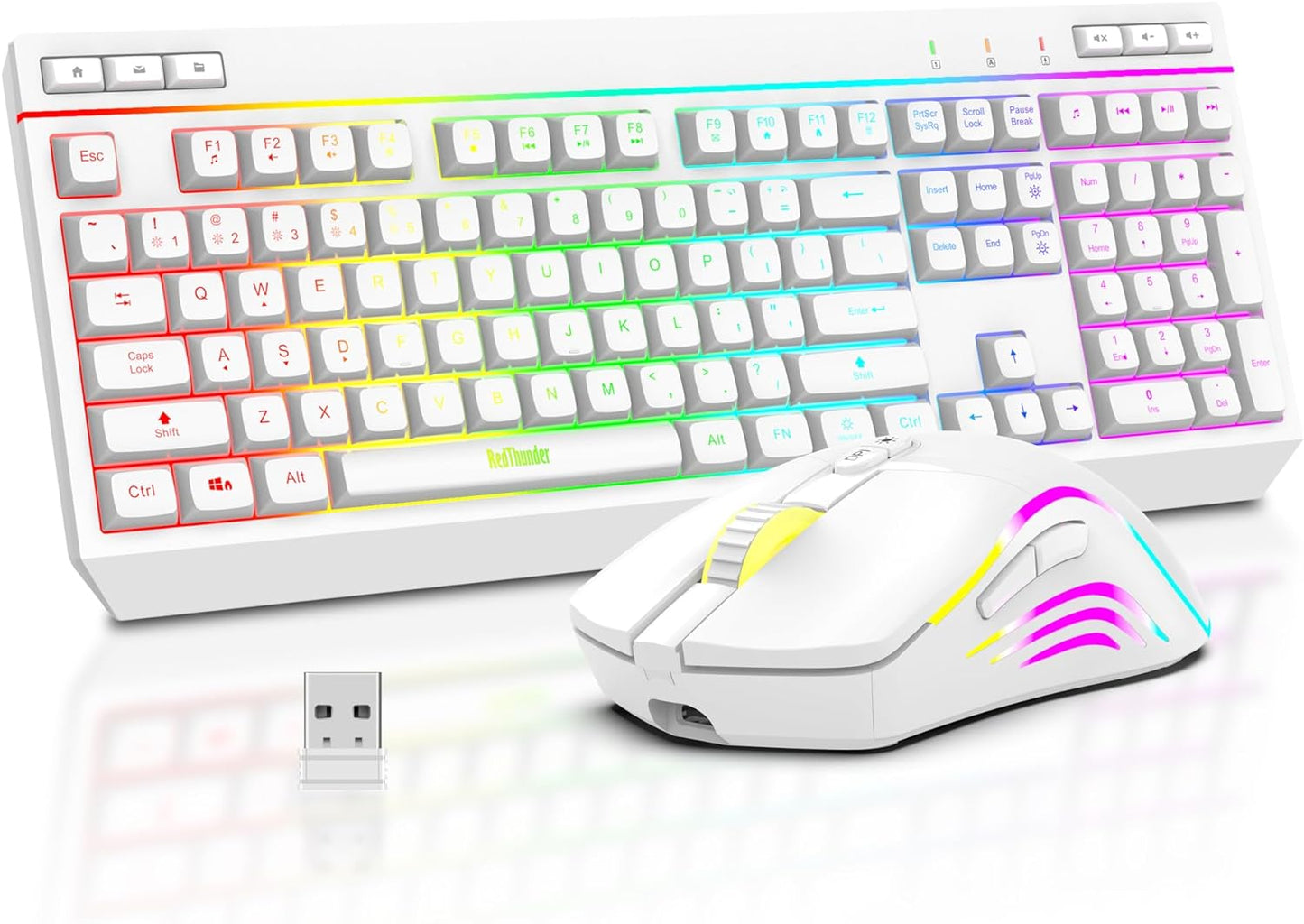 RedThunder Wireless Gaming Combo, Anti-Ghosting Keyboard + 4800DPI Optical Mice